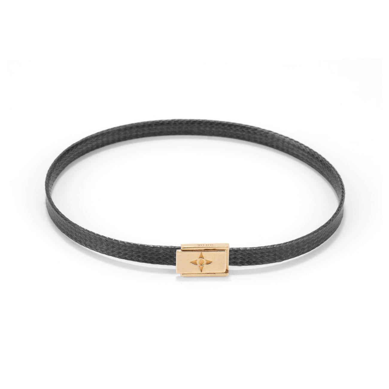 Flat cord Lock bracelet - Gold