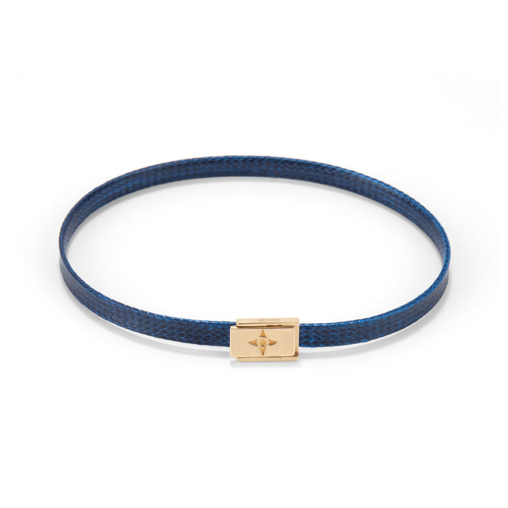 Flat cord Lock bracelet - Gold
