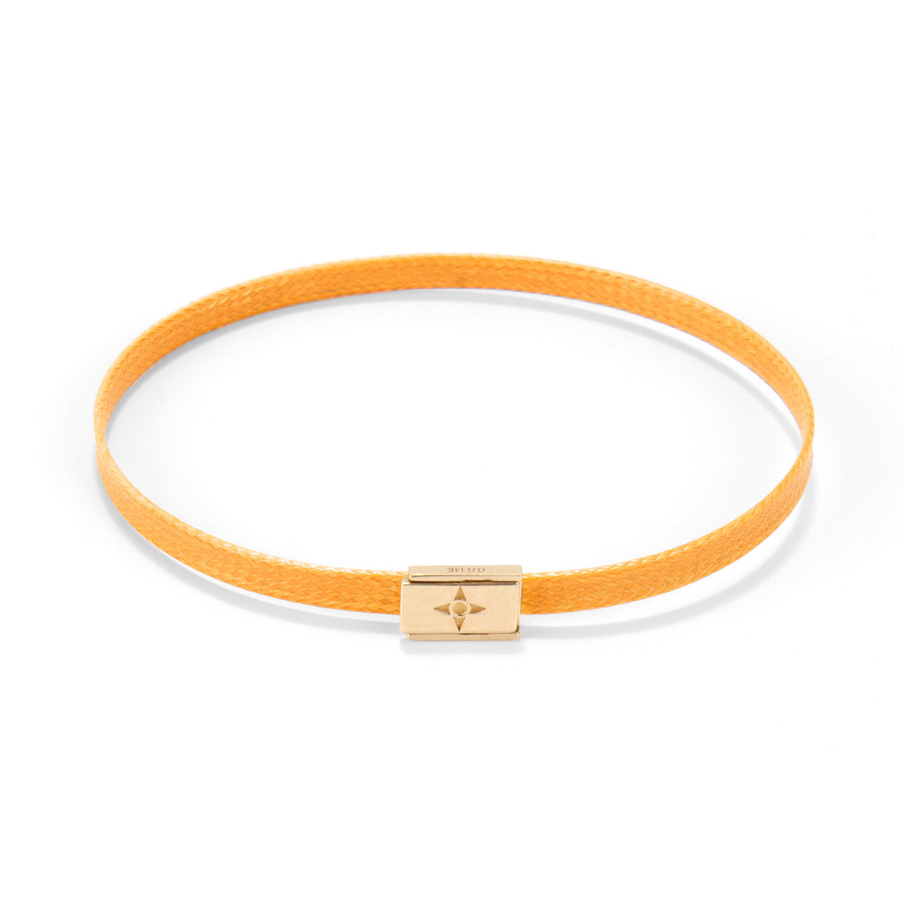 Flat cord Lock bracelet - Gold