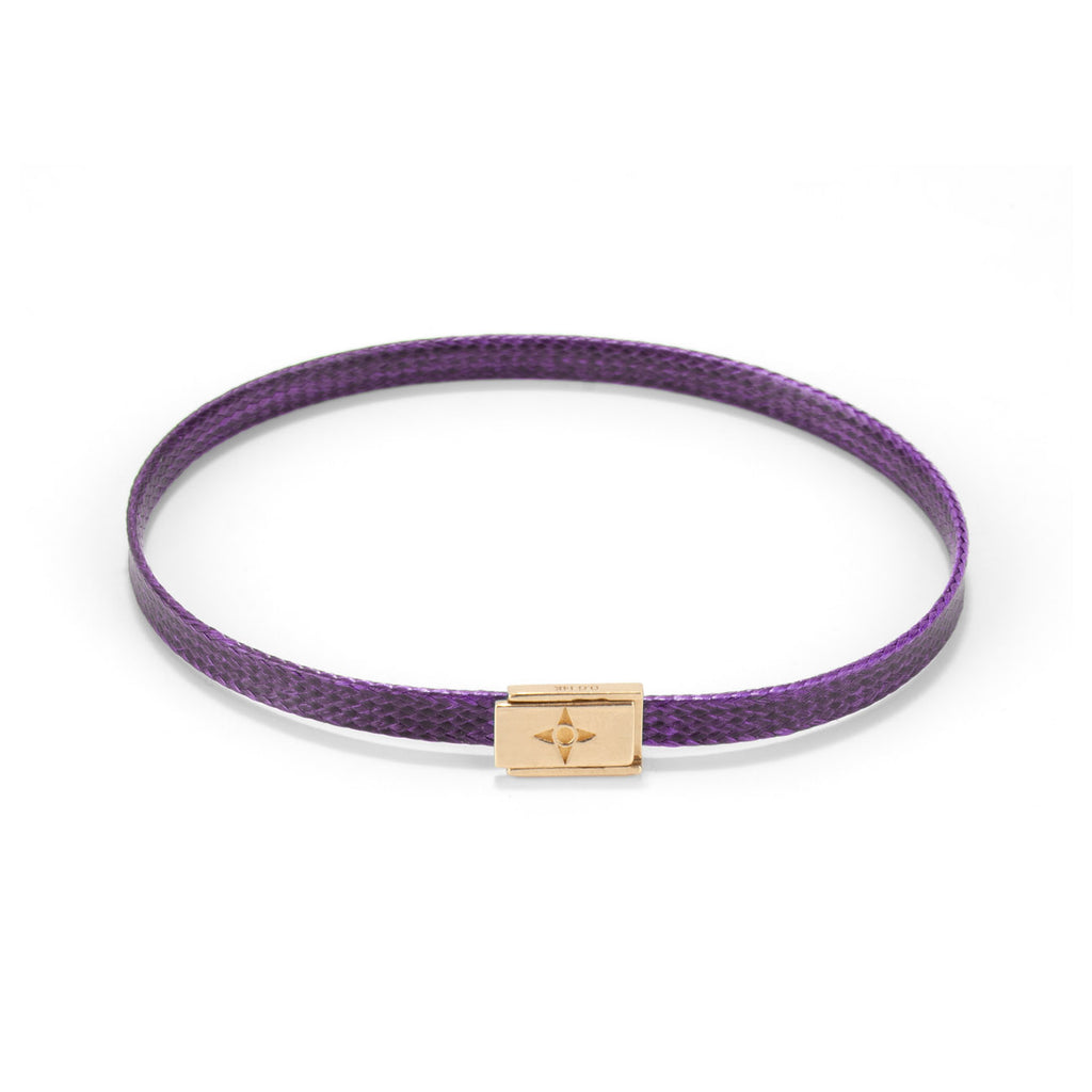Flat cord Lock bracelet - Gold