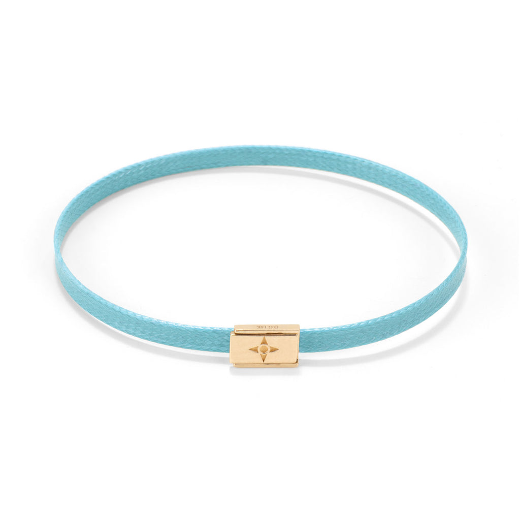 Flat cord Lock bracelet - Gold