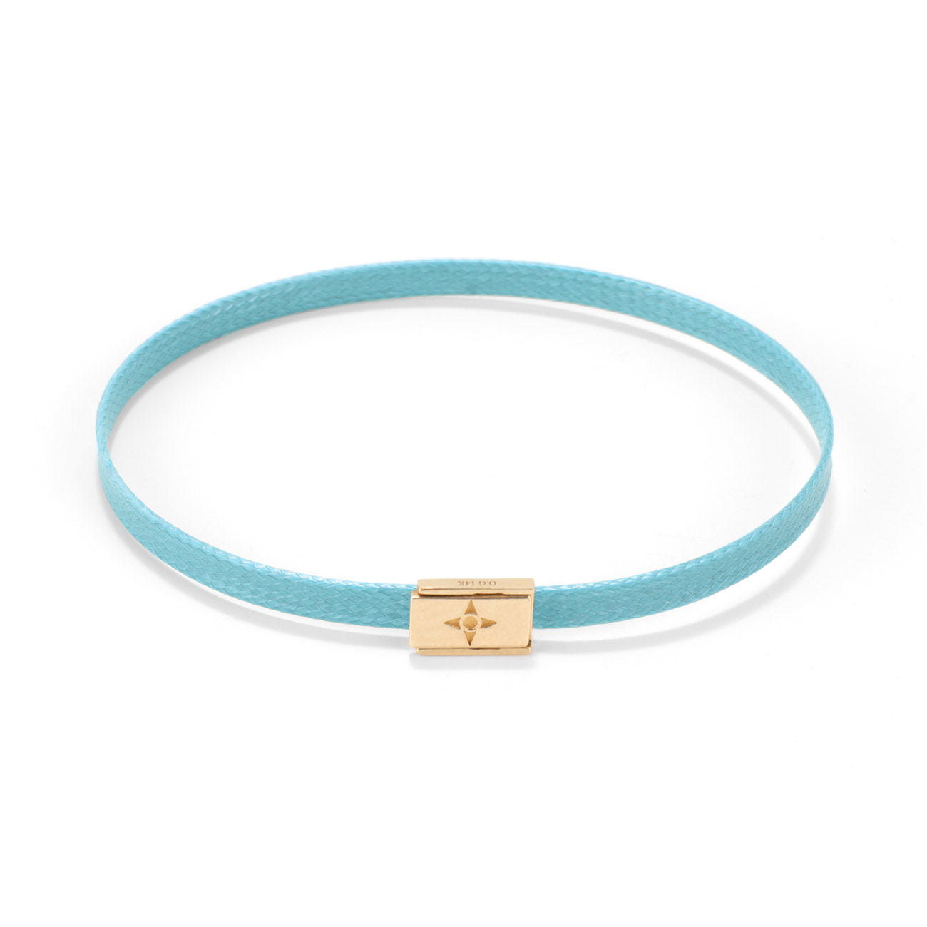 Flat cord Lock bracelet - Gold