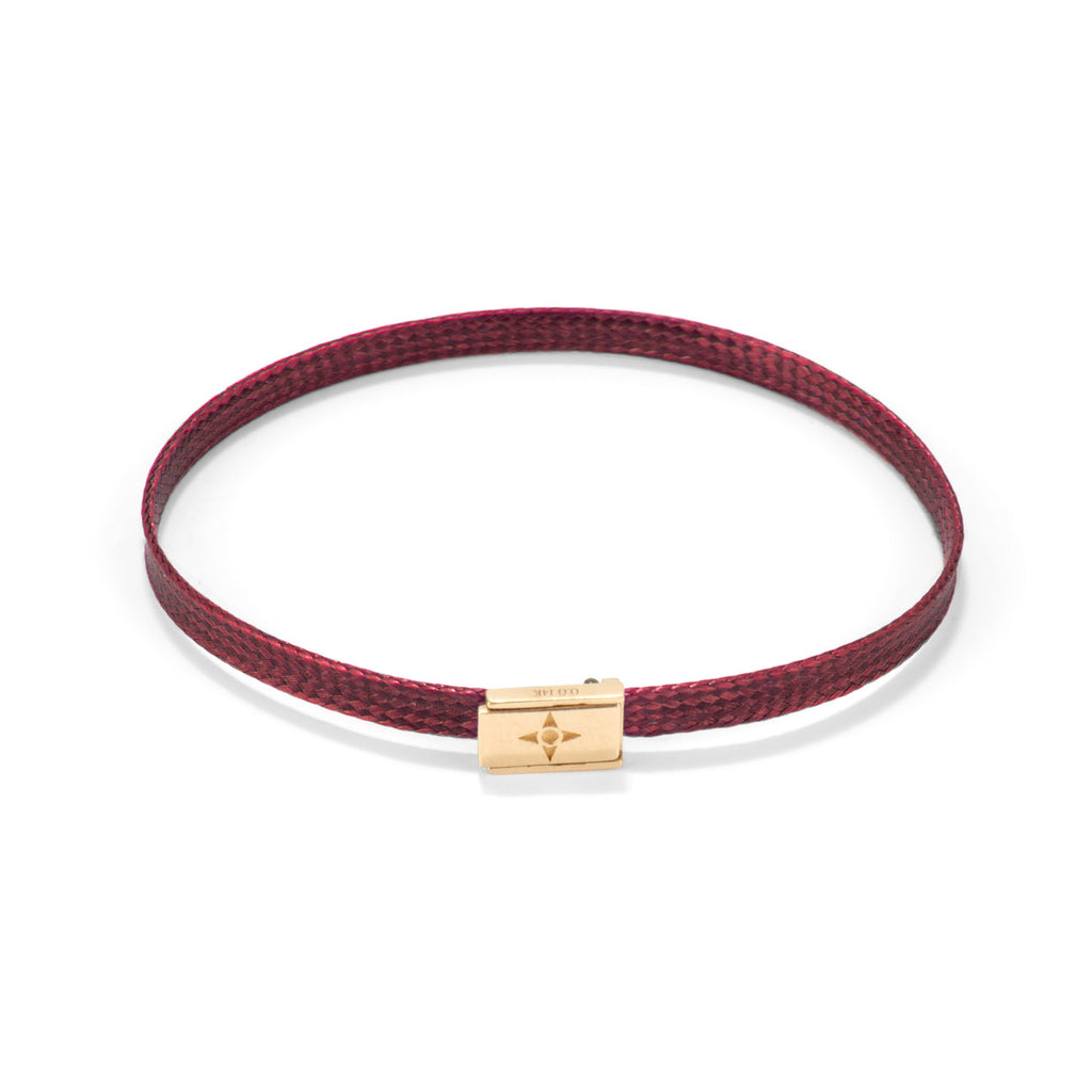 Flat cord Lock bracelet - Gold