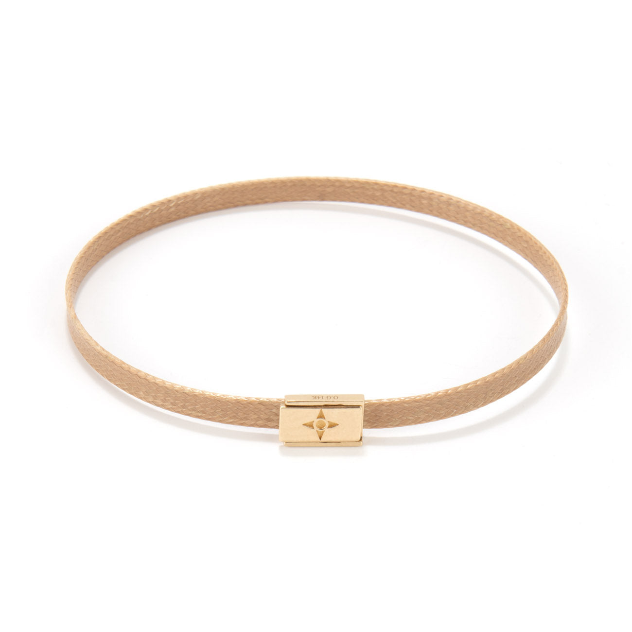 Flat cord Lock bracelet - Gold