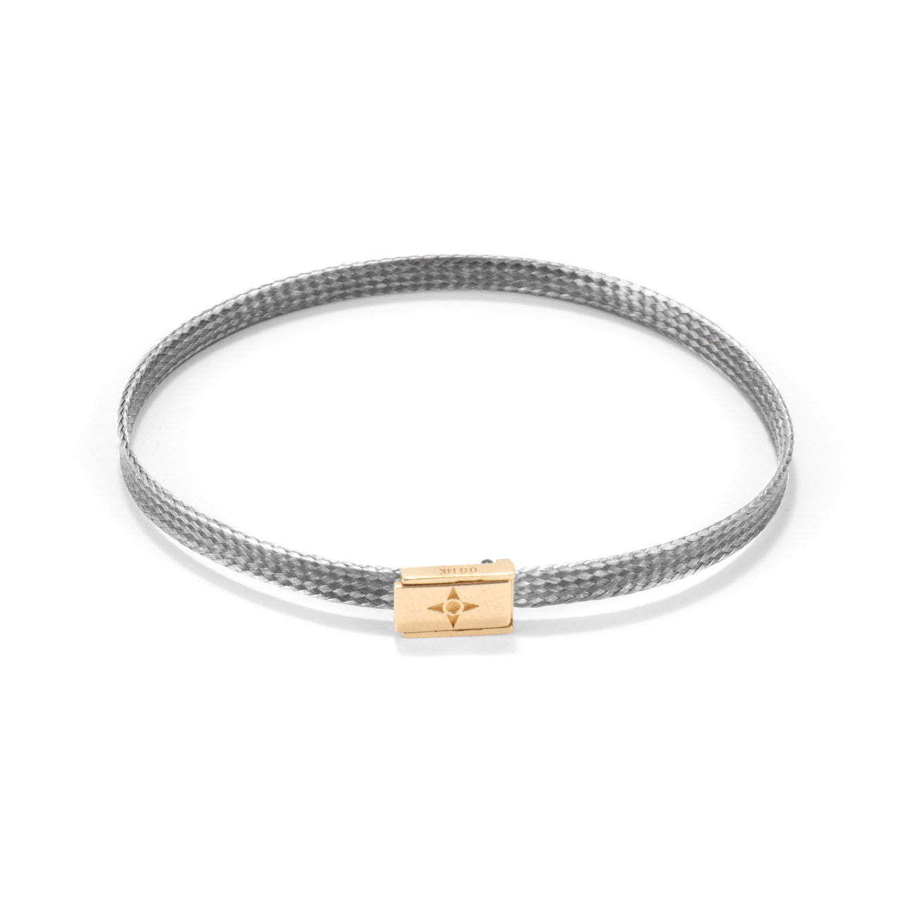 Flat cord Lock bracelet - Gold