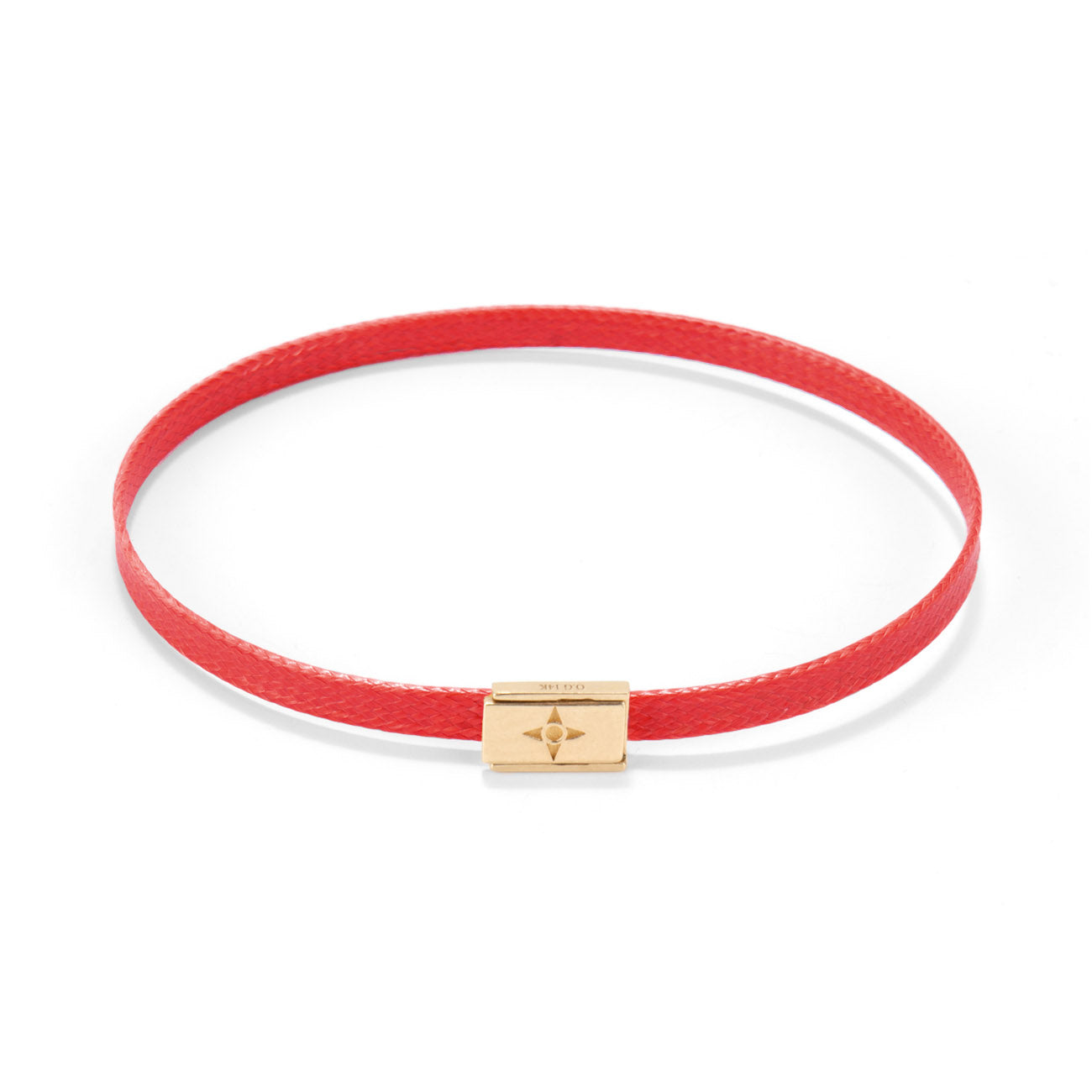 Flat cord Lock bracelet - Gold
