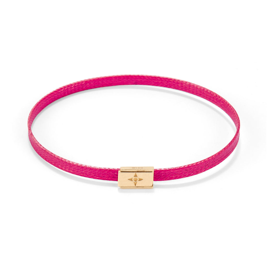 Flat cord Lock bracelet - Gold