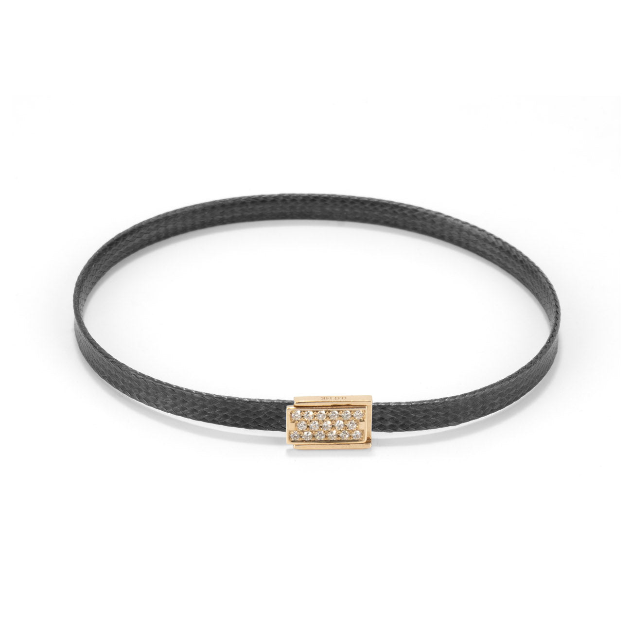 Flat cord Diamond Lock bracelet - Gold