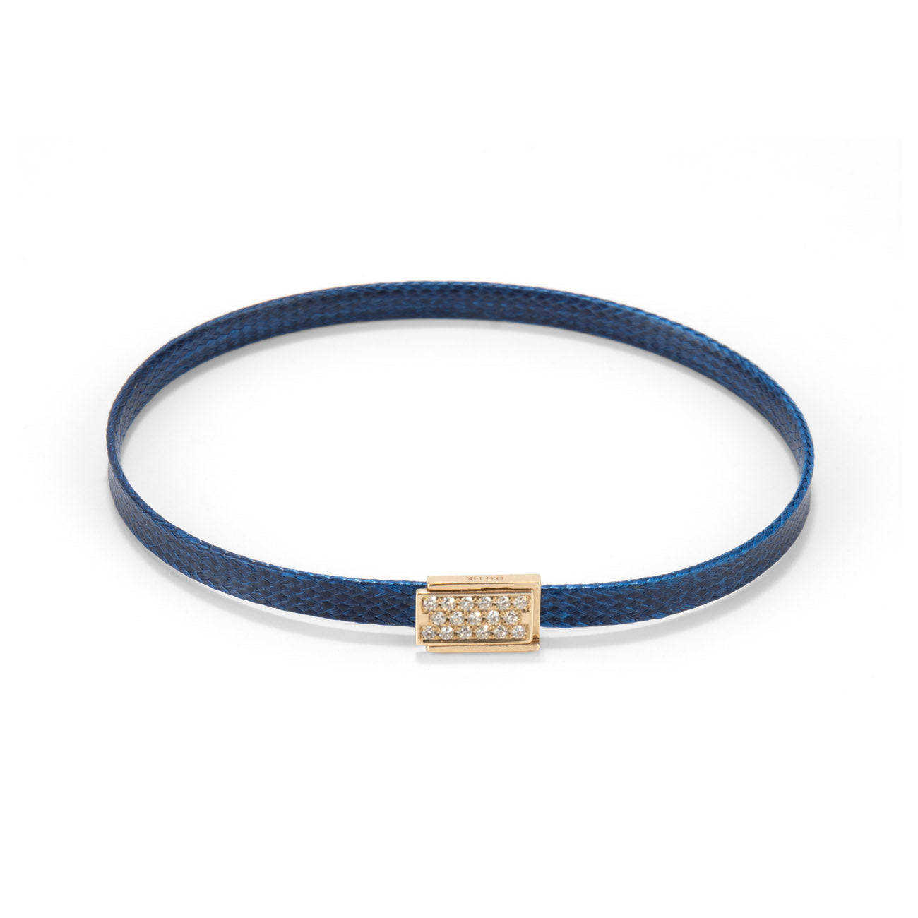 Flat cord Diamond Lock bracelet - Gold
