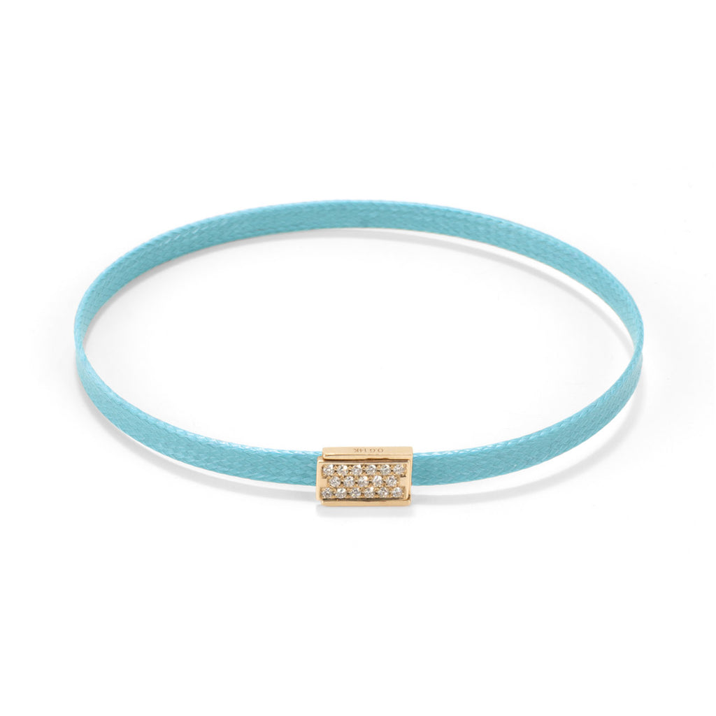 Flat cord Diamond Lock bracelet - Gold