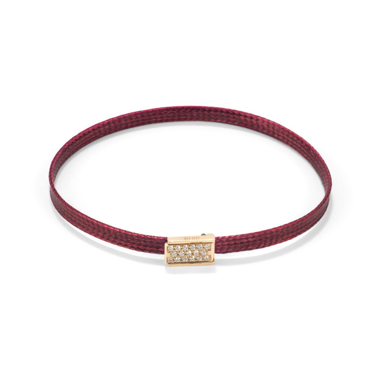 Flat cord Diamond Lock bracelet - Gold