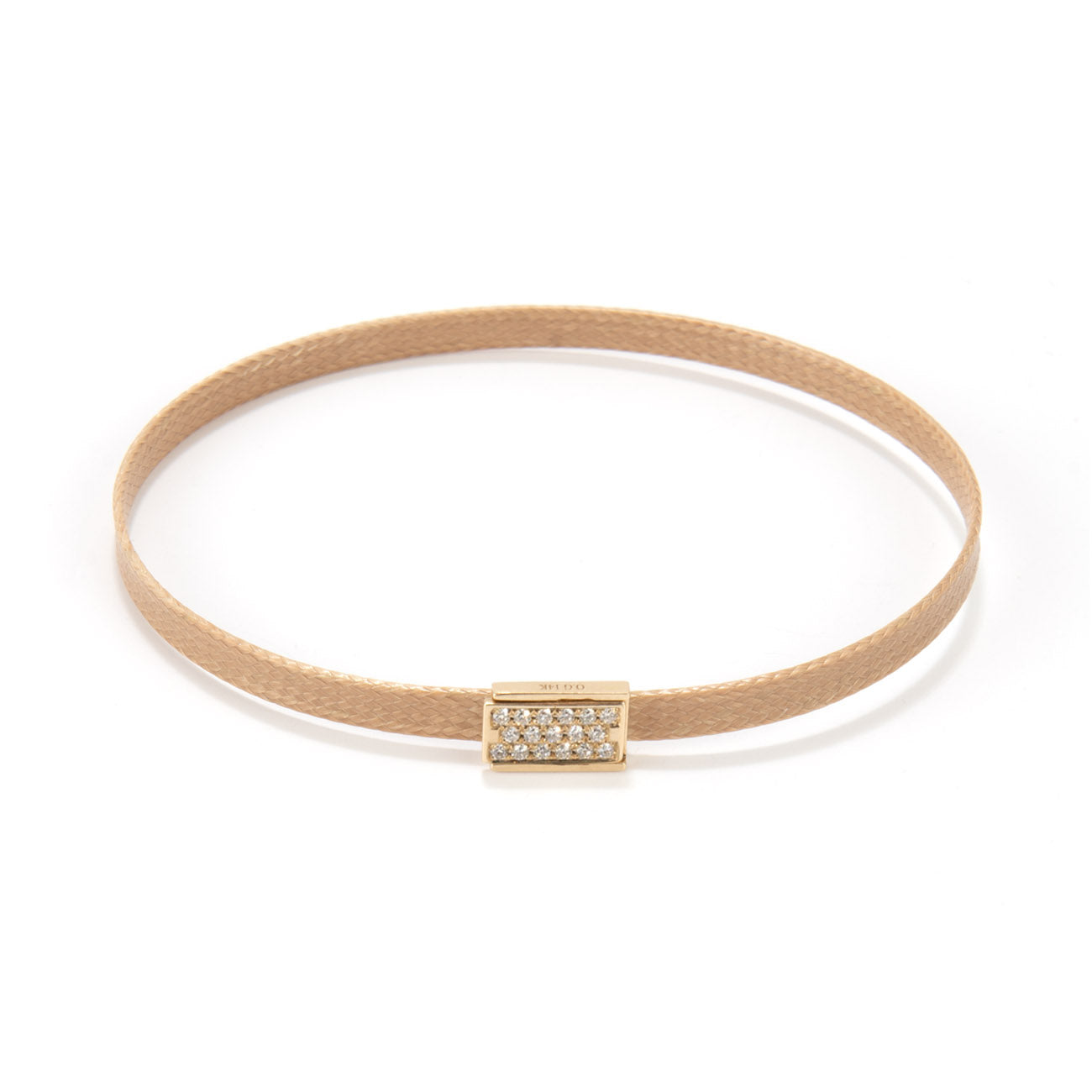 Flat cord Diamond Lock bracelet - Gold