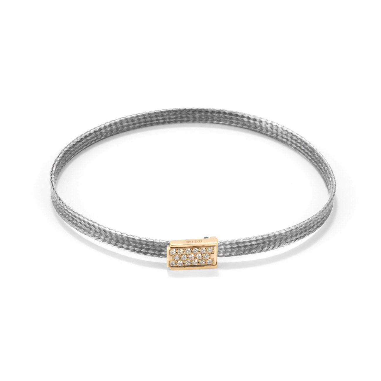 Flat cord Diamond Lock bracelet - Gold