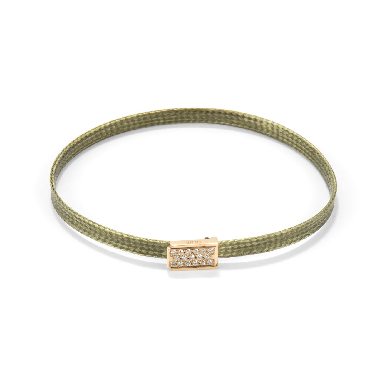 Flat cord Diamond Lock bracelet - Gold