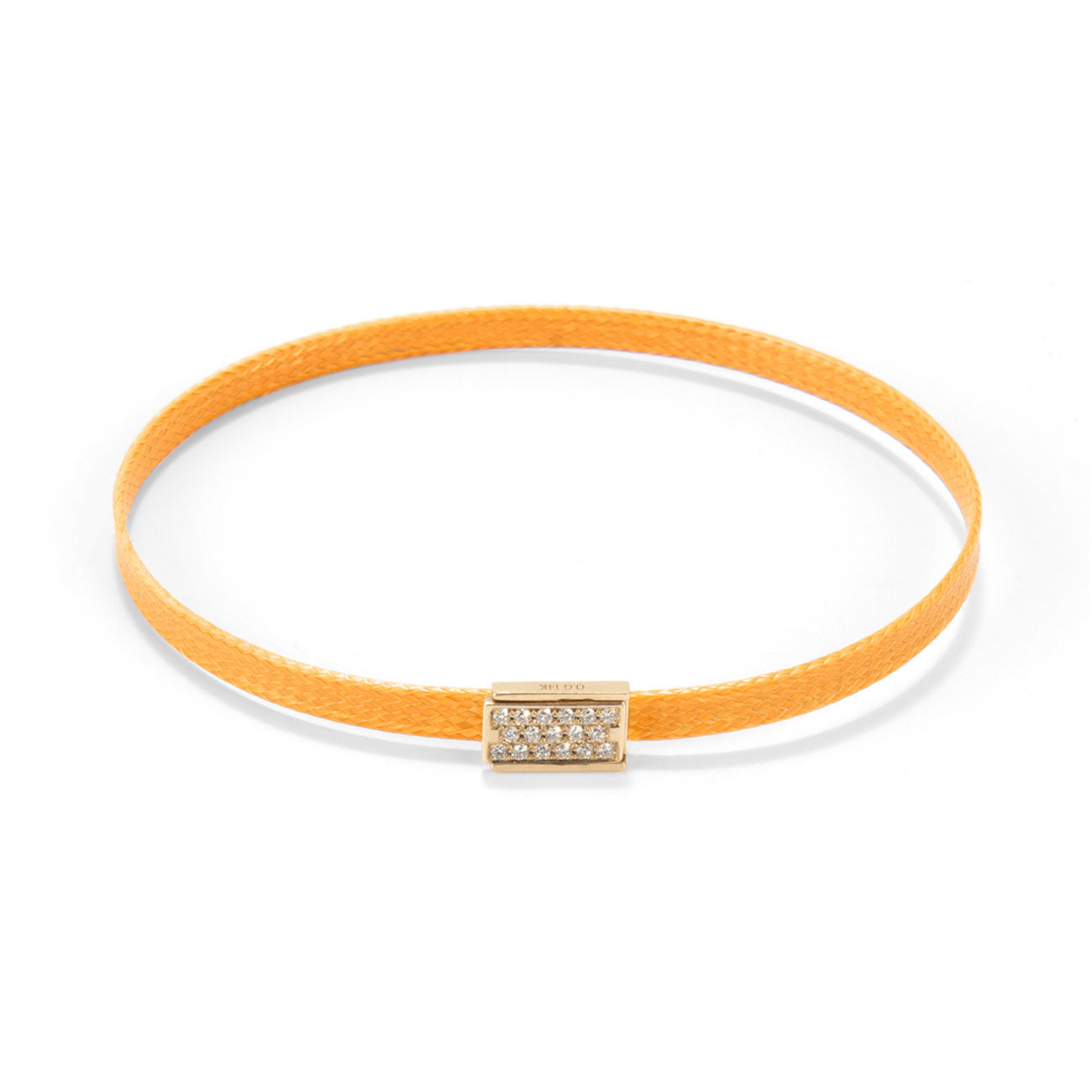 Flat cord Diamond Lock bracelet - Gold