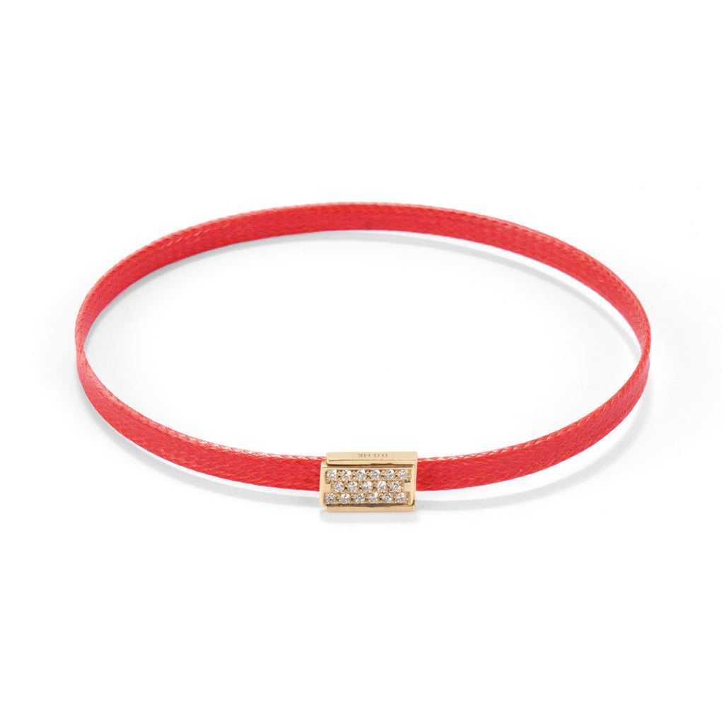 Flat cord Diamond Lock bracelet - Gold