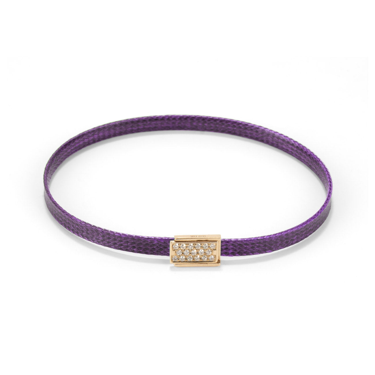Flat cord Diamond Lock bracelet - Gold