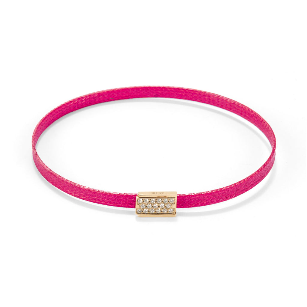 Flat cord Diamond Lock bracelet - Gold