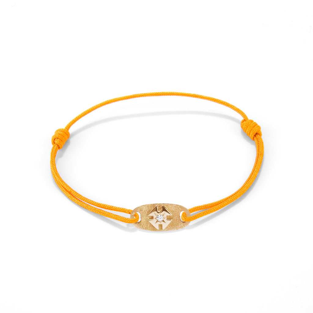 Gold batch with Nylon cord