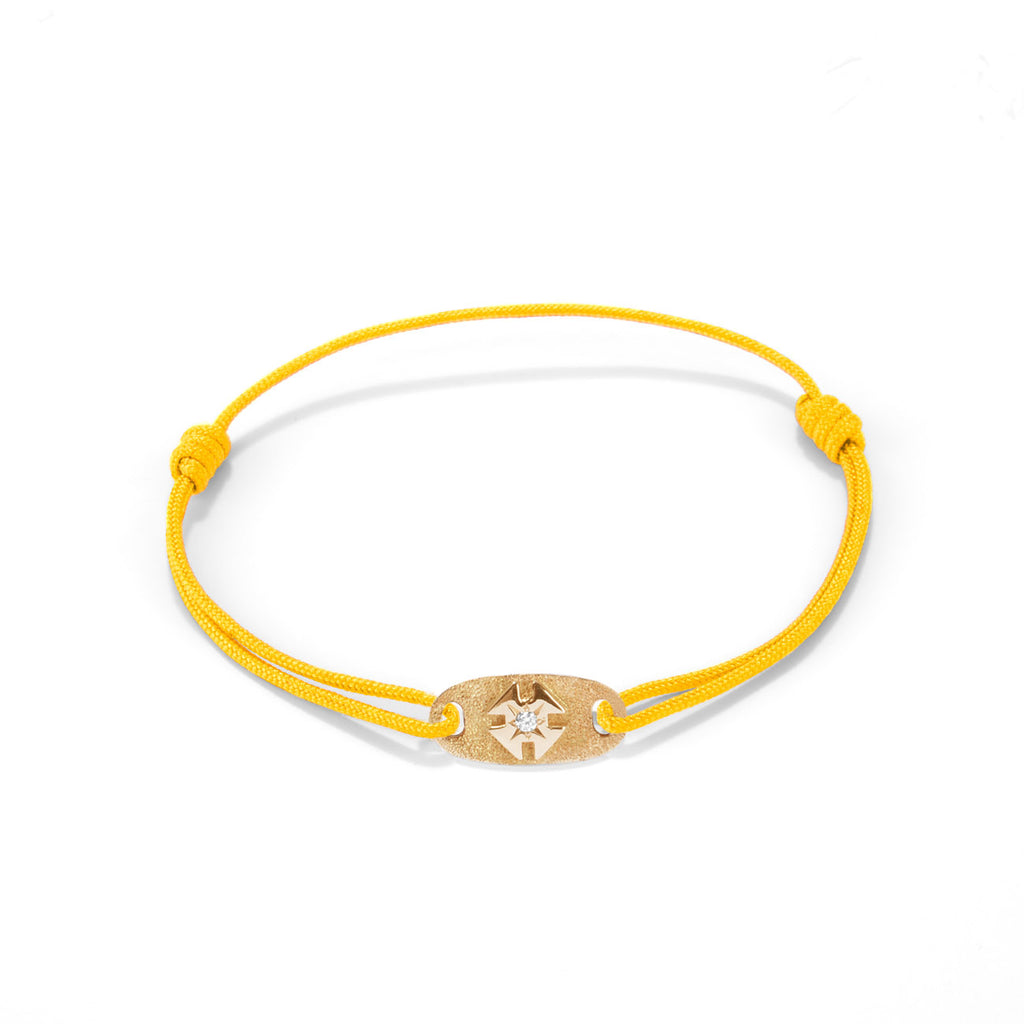 Gold batch with Nylon cord