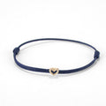 Diamond heart on nylon cord - Gold