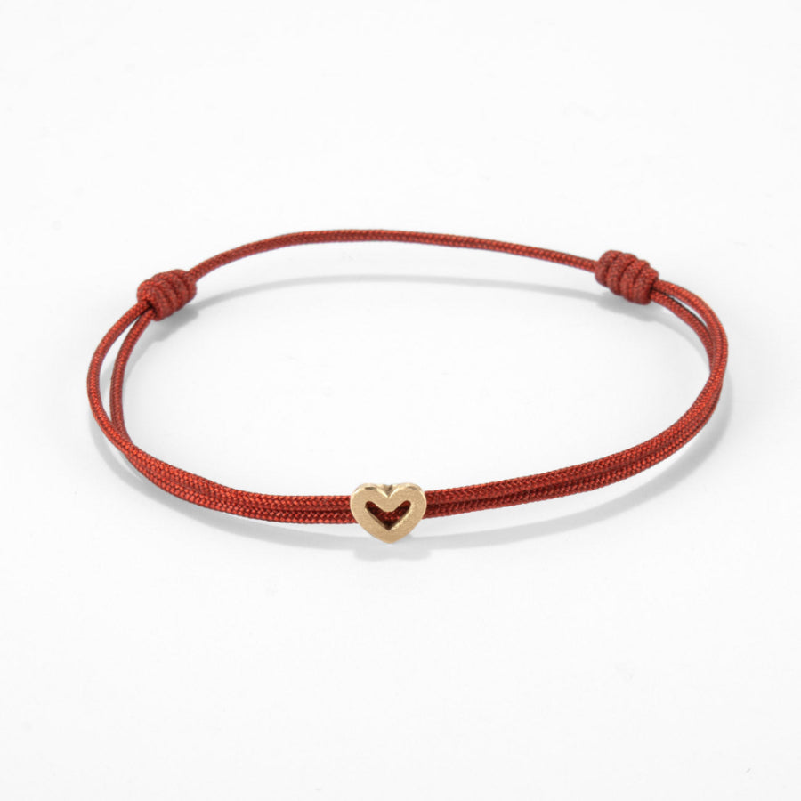 Heart on nylon cord - Gold