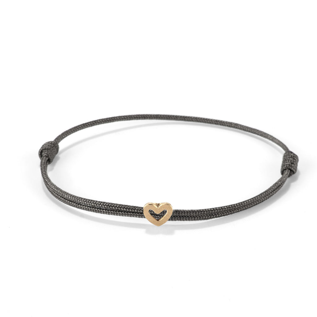 Heart on nylon cord - Gold