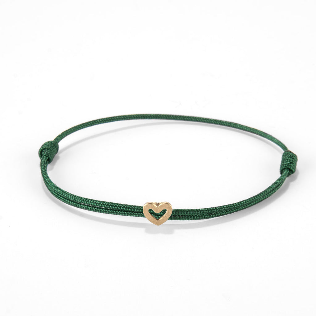 Heart on nylon cord - Gold