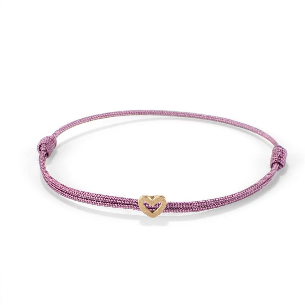 Heart on nylon cord - Gold