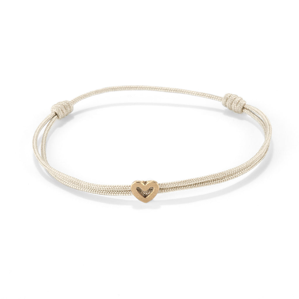 Heart on nylon cord - Gold
