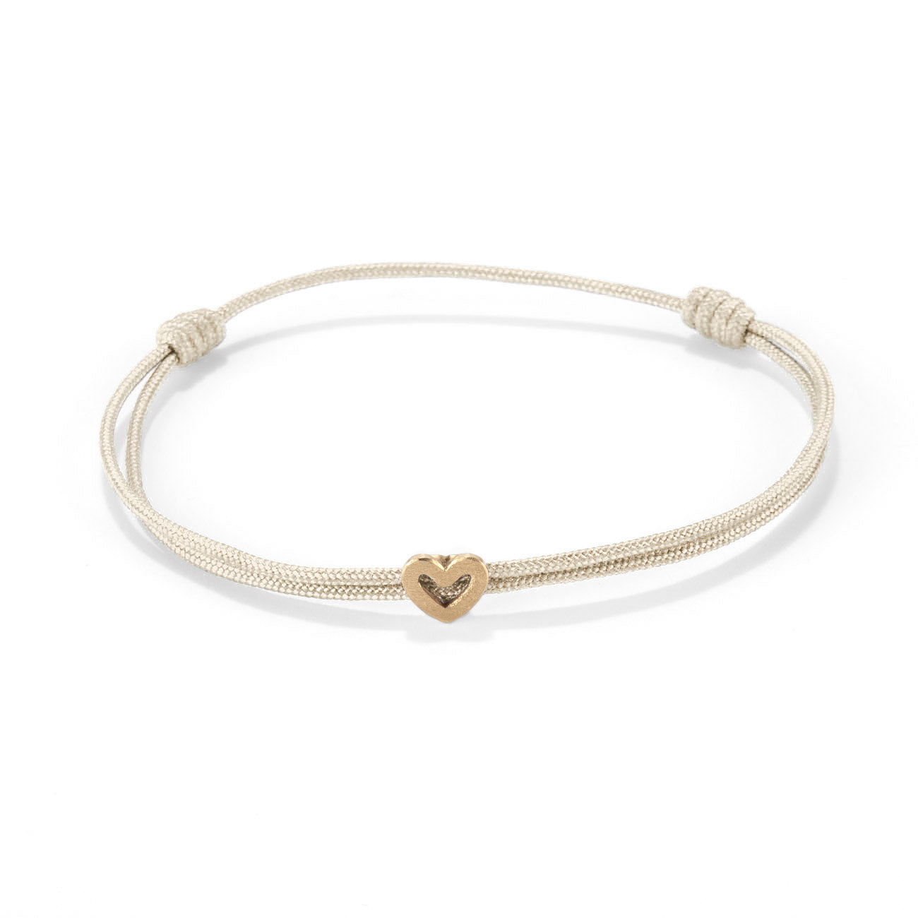 Heart on nylon cord - Gold