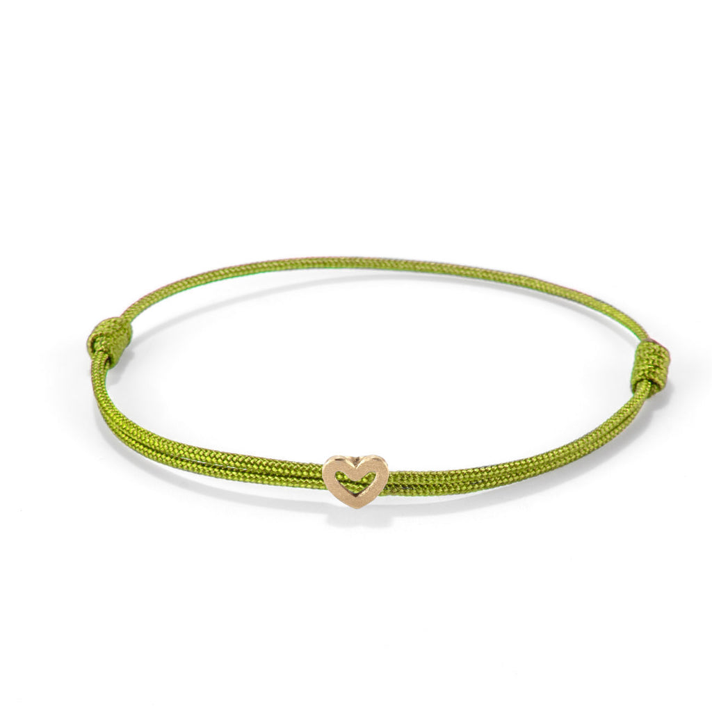 Heart on nylon cord - Gold