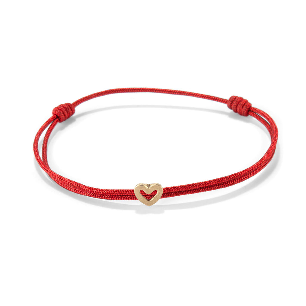 Heart on nylon cord - Gold