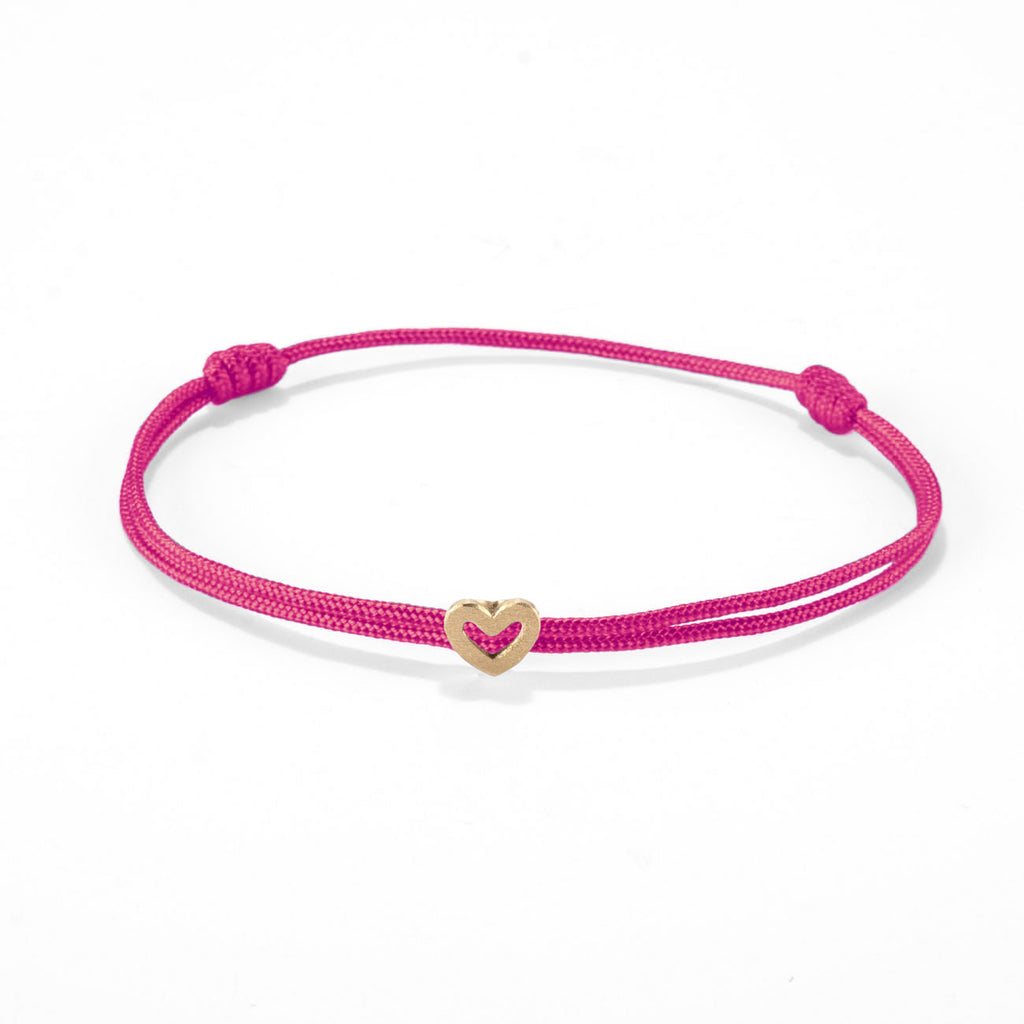 Heart on nylon cord - Gold
