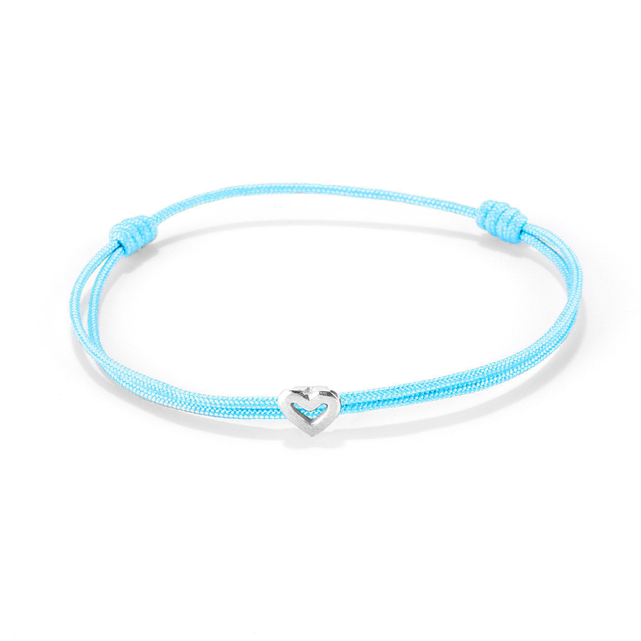 Heart on nylon cord - Silver