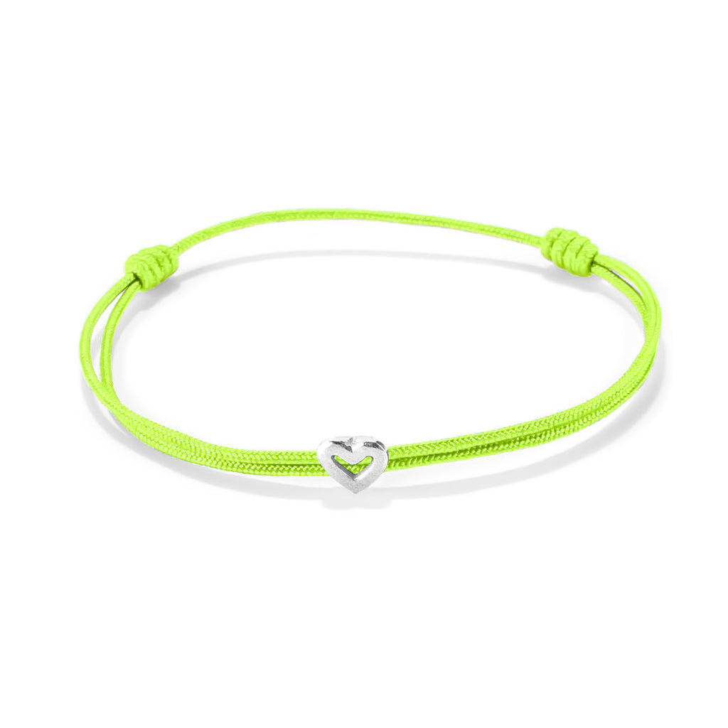 Heart on nylon cord - Silver