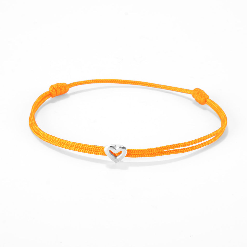 Heart on nylon cord - Silver