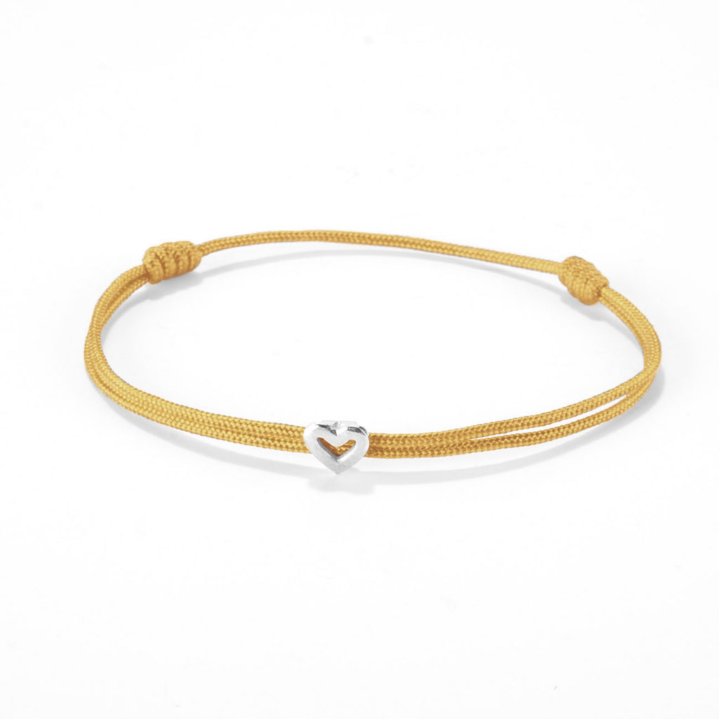 Heart on nylon cord - Silver