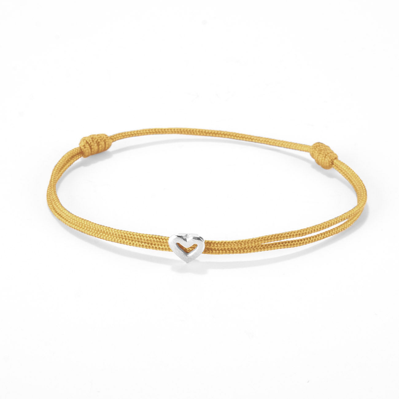 Heart on nylon cord - Silver