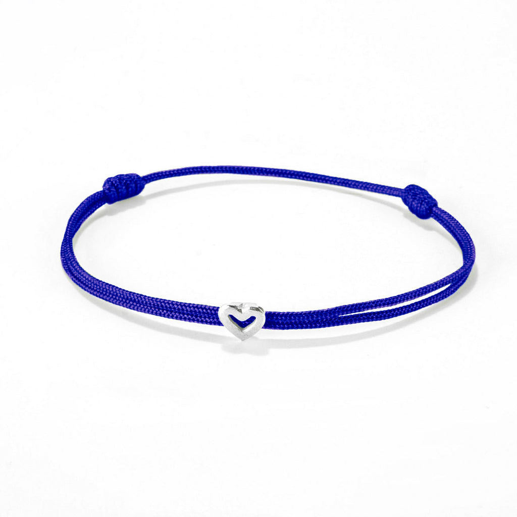 Heart on nylon cord - Silver