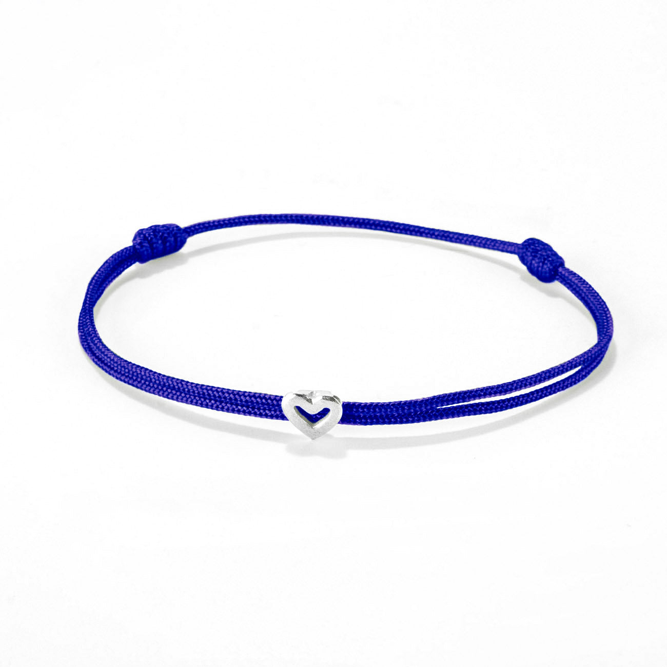 Heart on nylon cord - Silver