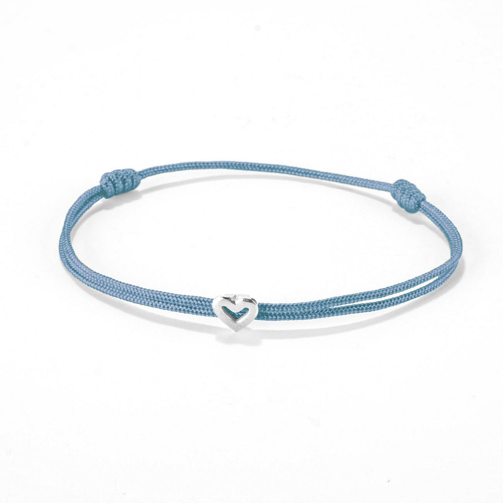 Heart on nylon cord - Silver