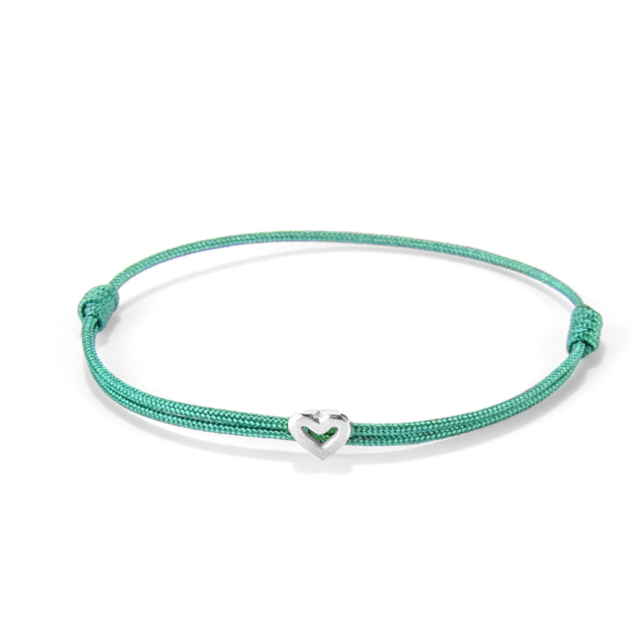 Heart on nylon cord - Silver