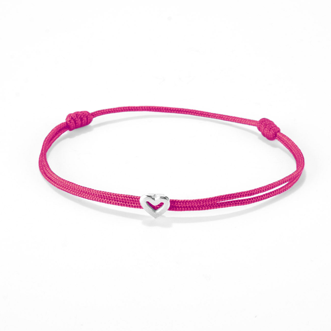 Heart on nylon cord - Silver