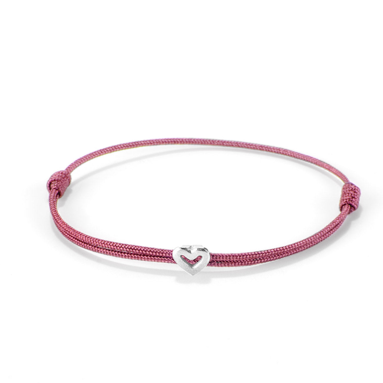 Heart on nylon cord - Silver