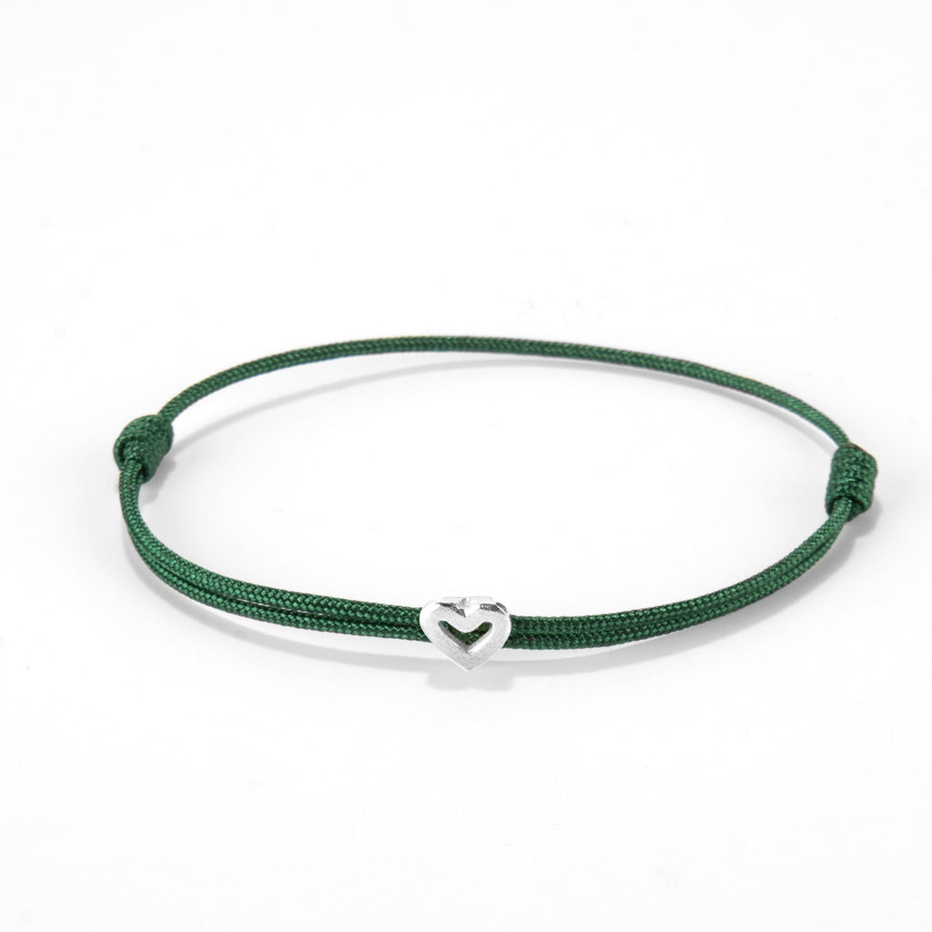 Heart on nylon cord - Silver