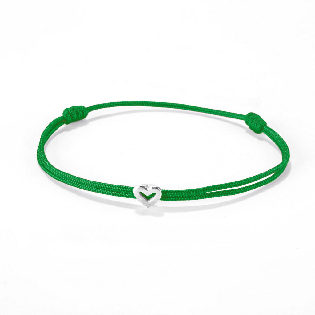 Heart on nylon cord - Silver