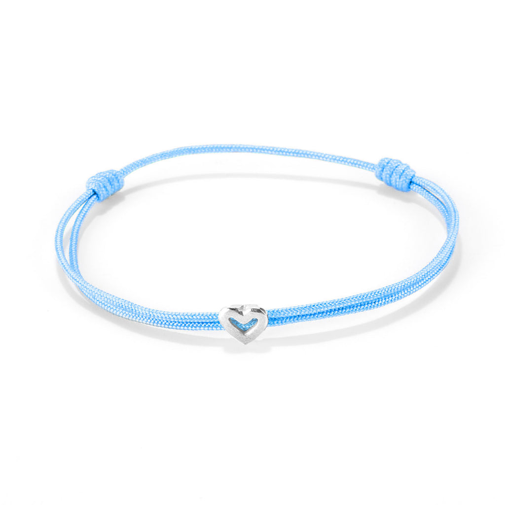 Heart on nylon cord - Silver