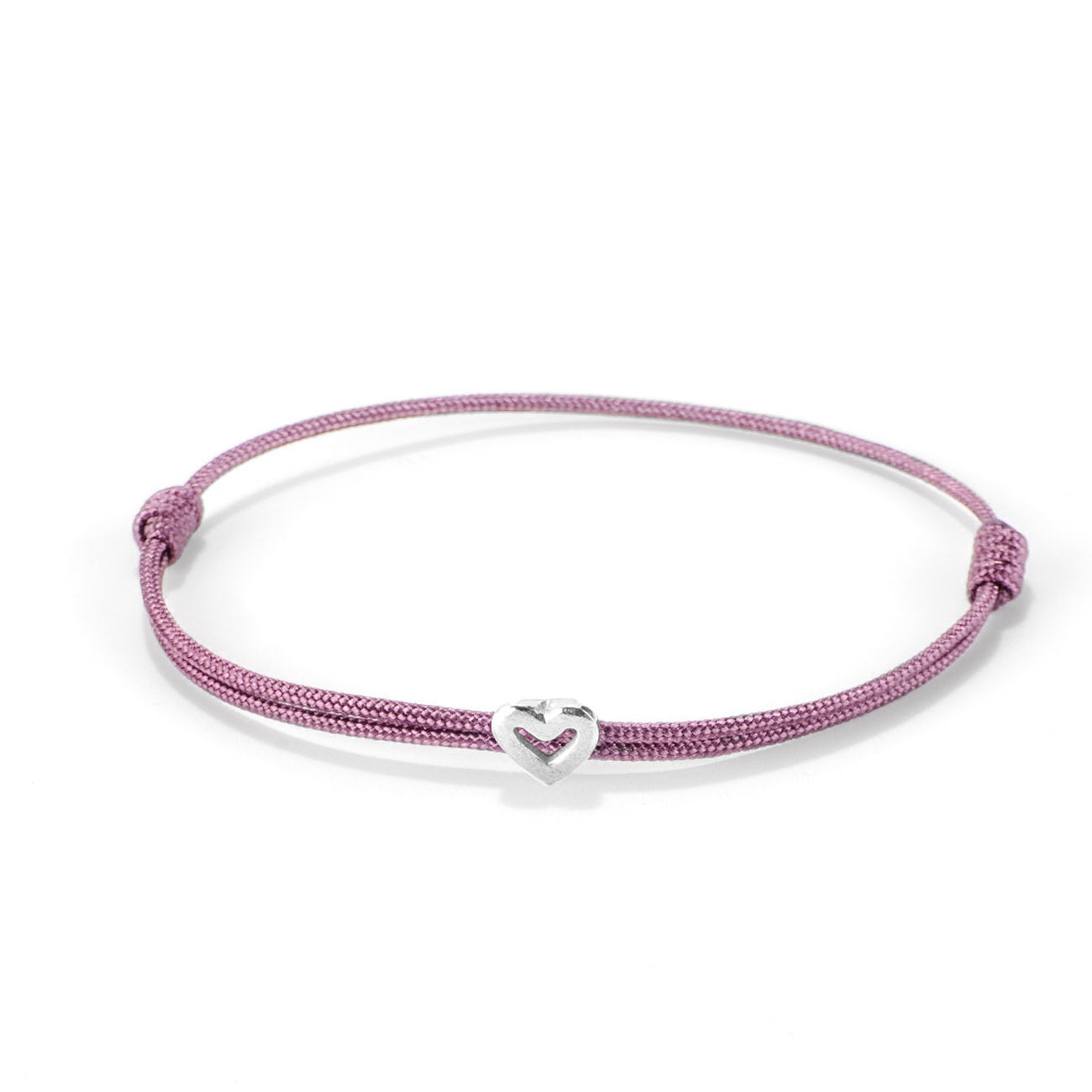 Heart on nylon cord - Silver