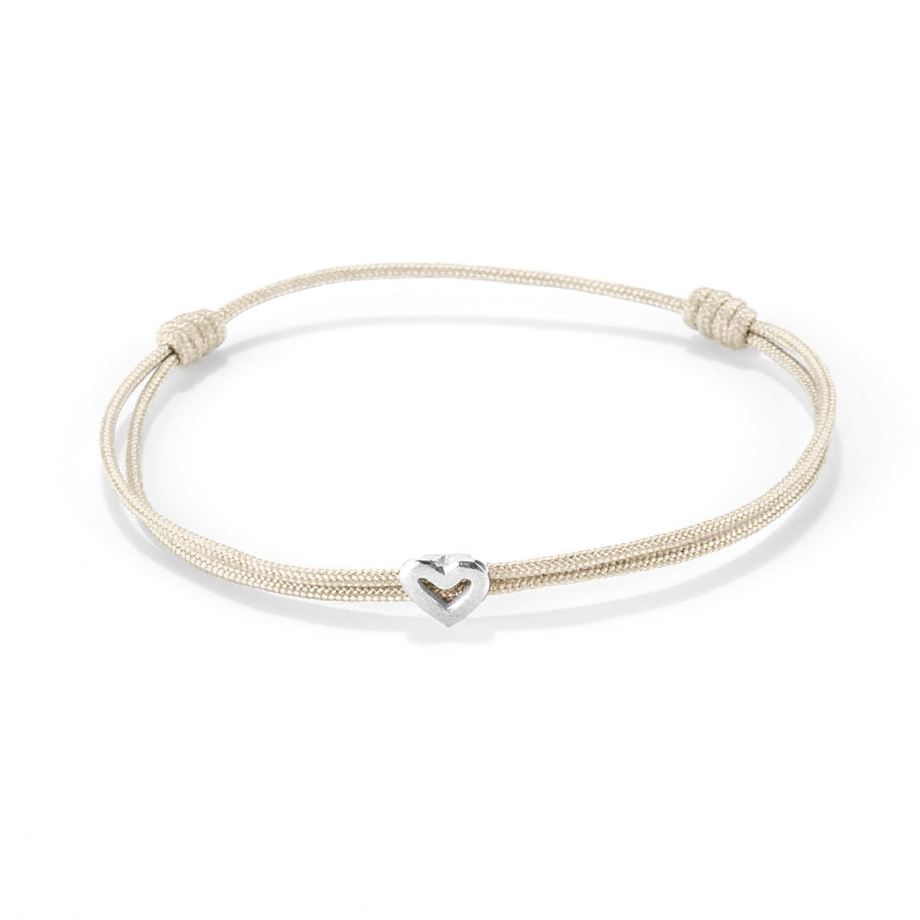 Heart on nylon cord - Silver